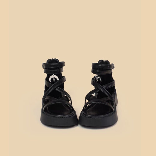 Luna Moon Leather Platform Gladiator Sandals - Women's 0 Bobo's House US 5 | EU 35 