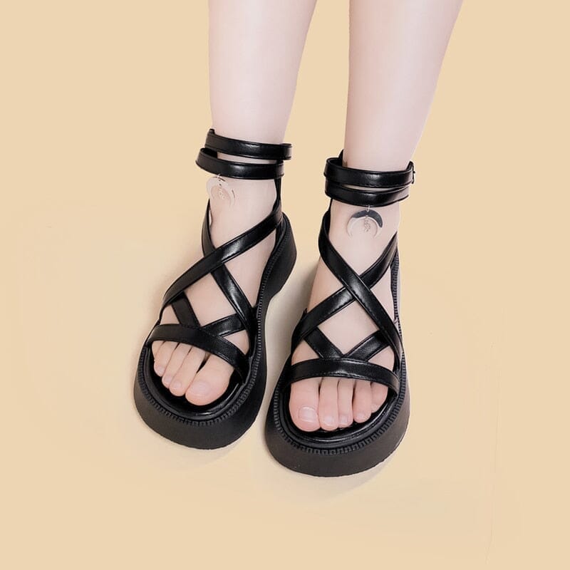 Luna Moon Leather Platform Gladiator Sandals - Women&#39;s 0 Bobo&#39;s House 