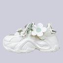Matcha Green Daisy Flower Charm Chunky Sneakers – Women's Bobo's House 