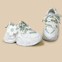 Matcha Green Daisy Flower Charm Chunky Sneakers – Women's Bobo's House 