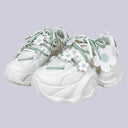 Matcha Green Daisy Flower Charm Chunky Sneakers – Women's Bobo's House US 5 | EU 35 