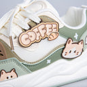 Matcha Mocha Kitty Cafe Green Shoes - Women's Cat Bobo's House 