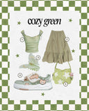 Matcha Mocha Kitty Cafe Green Shoes - Women's Cat Bobo's House 