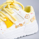 Mellow Yellow Cute Kitty Chunky Casual White Sneakers - Women's Cat Bobo's House 