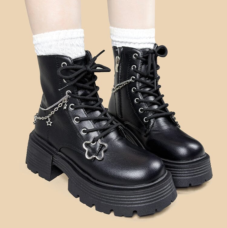 Midnight Chain Dark Kawaii Platform Boots - Women's – Bobo's House