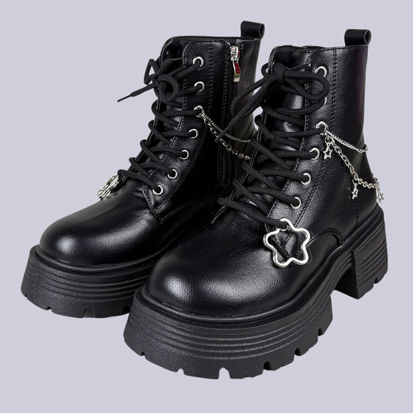 Midnight Chain Dark Kawaii Platform Boots - Women's – Bobo's House