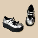 Moonlight Silver Bat Heart Kawaii Chunky Mary Janes – Women's Bat Bobo's House 