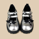 Moonlight Silver Bat Heart Kawaii Chunky Mary Janes – Women's Bat Bobo's House 