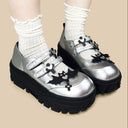 Moonlight Silver Bat Heart Kawaii Chunky Mary Janes – Women's Bat Bobo's House 