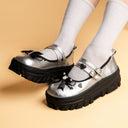 Moonlight Silver Bunny Mary Janes Platform Sneakers - Women's Bunny Bobo's House 