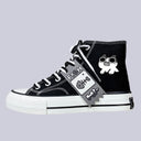 Neko Fish Bone Black High Top Canvas Shoes - Unisex Cat Bobo's House M 3 | W 5 | EU 35 
