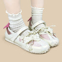 Pearl Lace Coquette Kawaii Sneakers – Women's Bobo's House 