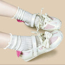 Pearl Lace Coquette Kawaii Sneakers – Women's Bobo's House 