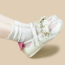Pearl Lace Coquette Kawaii Sneakers – Women's Bobo's House 