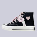 Pink Teddy Charms High Top Canvas Shoes - Unisex Bear Bobo's House 