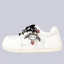Pixel Bat Heart Charm White Mesh Sneakers – Women's Bat Bobo's House 
