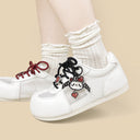 Pixel Bat Heart Charm White Mesh Sneakers – Women's Bat Bobo's House 