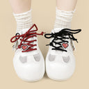 Pixel Bat Heart Charm White Mesh Sneakers – Women's Bat Bobo's House 
