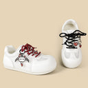 Pixel Bat Heart Charm White Mesh Sneakers – Women's Bat Bobo's House 