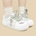 Pixel Frog Kawaii Charm White Mesh Sneakers – Women's Frog Bobo's House 