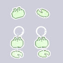 Pixel Green Frog Kawaii Charm Set Frog Bobo's House 1 Set 