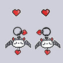 Pixel Kawaii Bat Heart Charm Set Bat Bobo's House 1 Set 