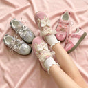 Porcelain Petal Bloom Blush Pink Bow Sneakers - Women's Cat Bobo's House 