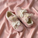 Porcelain Petal Bloom Blush Pink Bow Sneakers - Women's Cat Bobo's House 