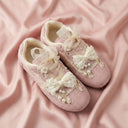 Porcelain Petal Bloom Blush Pink Bow Sneakers - Women's Cat Bobo's House 
