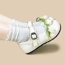 Porcelain Tulip Bow Kawaii Flat Mary Janes – Women's Floral Bobo's House 