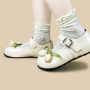 Porcelain Tulip Bow Kawaii Flat Mary Janes – Women's Floral Bobo's House 