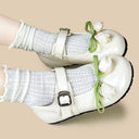 Porcelain Tulip Bow Kawaii Flat Mary Janes – Women's Floral Bobo's House 