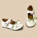 Porcelain Tulip Bow Kawaii Flat Mary Janes – Women's Floral Bobo's House 