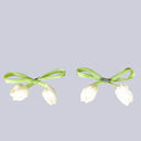 Porcelain Tulip Satin Bow Clip Set Bobo's House 