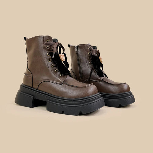 Pretty Bear and Bow Brown Leather Boots - Women's Bobo's House US 5 | EU 35 