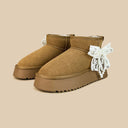 Pretty Bow Ultra Soft Brown Winter Boots - Women's Bobo's House 