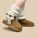Pretty Bow Ultra Soft Brown Winter Boots - Women's Bobo's House 