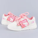Pretty Pink Bear Chunky Casual White Sneakers - Women's Bobo's House 