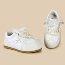 Romantic Pearl and Bow Casual Sneakers – Women’s Bobo's House 