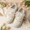 Romantic Pearl and Bow Casual Sneakers – Women’s Bobo's House 