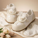Romantic Pearl and Bow Casual Sneakers – Women’s Bobo's House 