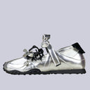 Silver Rose Ribbon Kawaii Ballet Sneakers – Women's Bobo's House 
