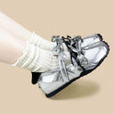 Silver Rose Ribbon Kawaii Ballet Sneakers – Women's Bobo's House 