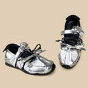 Silver Rose Ribbon Kawaii Ballet Sneakers – Women's Bobo's House 