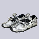 Silver Rose Ribbon Kawaii Sneakers – Women's Bobo's House US 5 | EU 35 