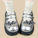 Silver Skull Bat Kawaii Chunky Mary Jane – Women's Bat Bobo's House 