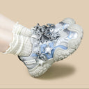 Silver X Teddy Blue Star Kawaii Chunky Sneakers – Women's Bear Bobo's House 