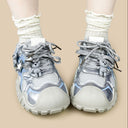 Silver X Teddy Blue Star Kawaii Chunky Sneakers – Women's Bear Bobo's House 