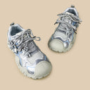 Silver X Teddy Blue Star Kawaii Chunky Sneakers – Women's Bear Bobo's House 
