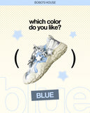 Silver X Teddy Blue Star Kawaii Chunky Sneakers – Women's Bear Bobo's House 